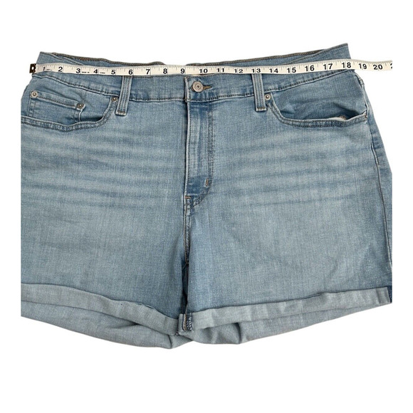 Levi's Strauss Denim Shorts Women's Size 34 Mid Rise Cuffed Stretchy Summer - Picture 8 of 11